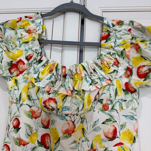 NWT OPT Allegra Dress White Fruit Print (23) - Picture 7 of 9